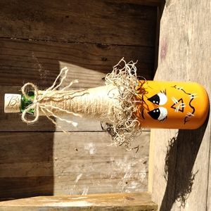 "Scarecrow" bottle art home decor.